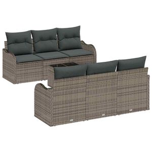 vidaXL Ensemble de canap&eacute; de jardin 7 pc 6-Nombre de places Gris