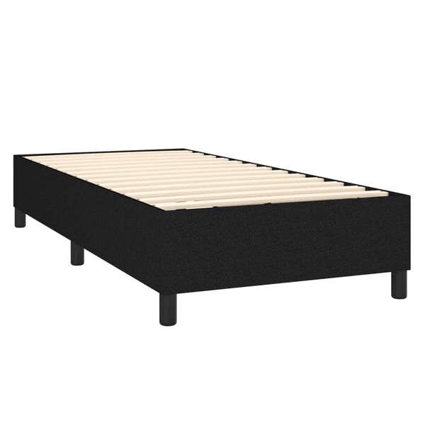 vidaXL Sommier &agrave; lattes de lit avec matelas Noir 90x190 cm Tissu