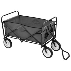 vidaXL Chariot &agrave; main pliable Acier Gris