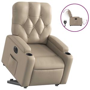 vidaXL Fauteuil inclinable &eacute;lectrique cappuccino similicuir