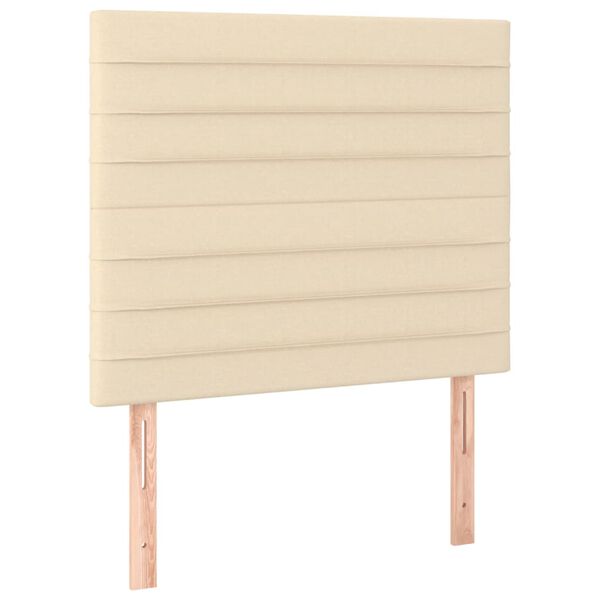 vidaXL T&ecirc;te de lit &agrave; LED Cr&egrave;me 100x5x118/128 cm Tissu