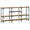 vidaXL Table console avec &eacute;tag&egrave;re ch&ecirc;ne artisanal 160 x 29 x 80 cm
