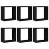 vidaXL &Eacute;tag&egrave;res murales cubiques 6 pcs ch&ecirc;ne noir 30x15x30 cm