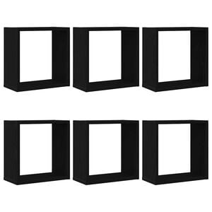 vidaXL &Eacute;tag&egrave;res murales cubiques 6 pcs ch&ecirc;ne noir 30x15x30 cm