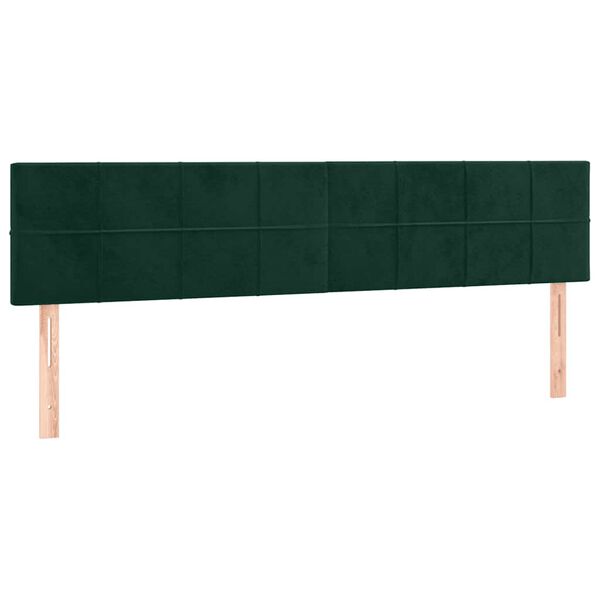 vidaXL T&ecirc;tes de lit 2 pcs Vert fonc&eacute; 80x5x78/88 cm Velours