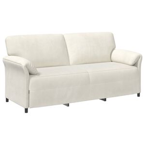 vidaXL Sofa 3 places Cr&egrave;me 198 x 83 x 95 cm Velours