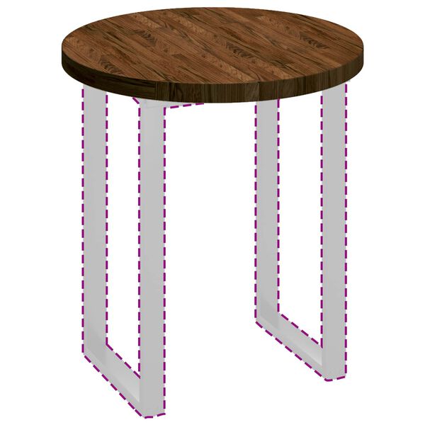 vidaXL Plateau de table Marron fonc&eacute; &Oslash; 70 x 4 cm Bois de ch&ecirc;ne massif