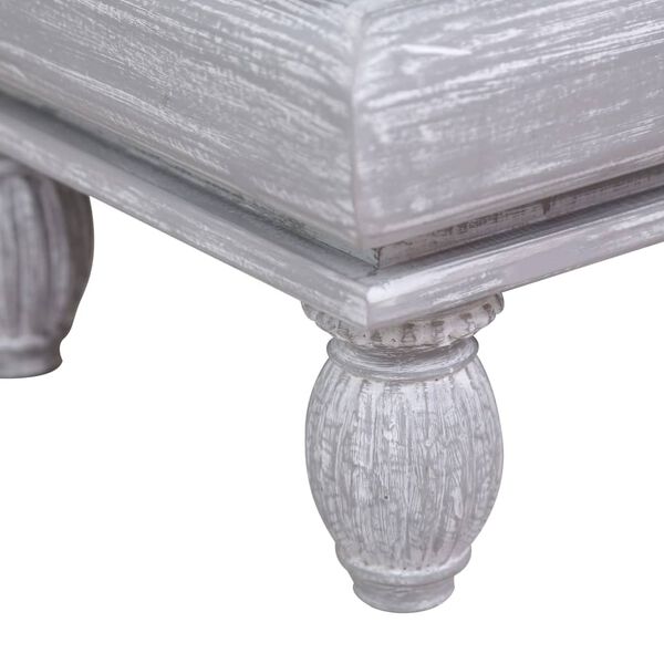vidaXL Table basse Gris 90x50x40 cm Bois d'acajou massif