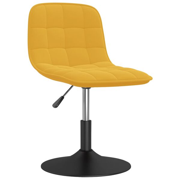 vidaXL Chaises &agrave; manger pivotantes lot de 2 jaune moutarde velours