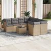 vidaXL Salon de jardin avec coussins 9 pcs beige r&eacute;sine tress&eacute;e