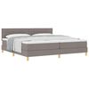 vidaXL Lit &agrave; ressorts avec coussin Taupe 200 x 200 cm tissu