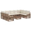 vidaXL Ensemble de canap&eacute; de jardin 10 pcs Beige polyrotin