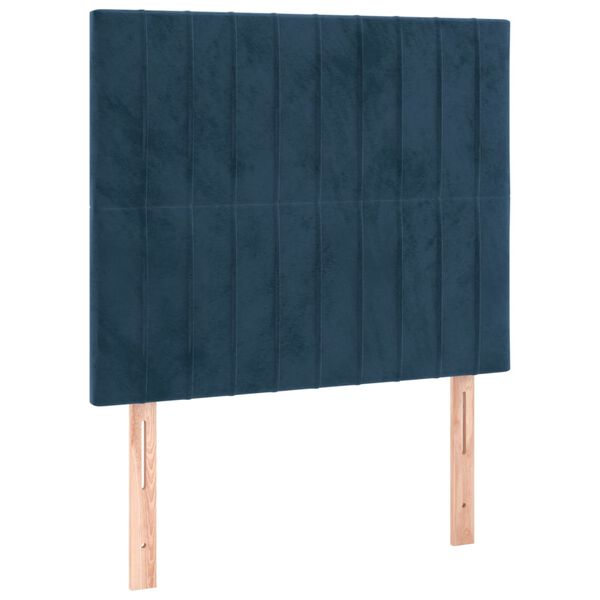vidaXL T&ecirc;te de lit Bleu fonc&eacute; 100x5x118/128 cm Velours