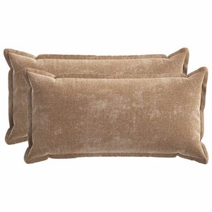 vidaXL Housse de coussin 2 pcs HOUTEN Marron 40 x 80 cm Tissu Chenille