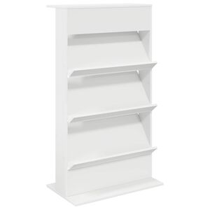 vidaXL &Eacute;tag&egrave;re &agrave; magazines Blanc 70 x 41 x 126 cm Bois d'ing&eacute;nierie