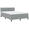 vidaXL Lit &agrave; ressorts avec matelas Gris clair 160 x 200 cm tissu