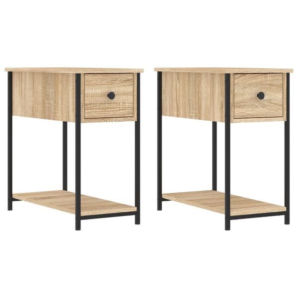 vidaXL Tables de chevet 2 pcs chêne sonoma 30x60x60 cm bois ingénierie