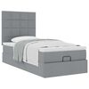 vidaXL Lit ottoman avec matelas gris clair 100x200 cm tissu