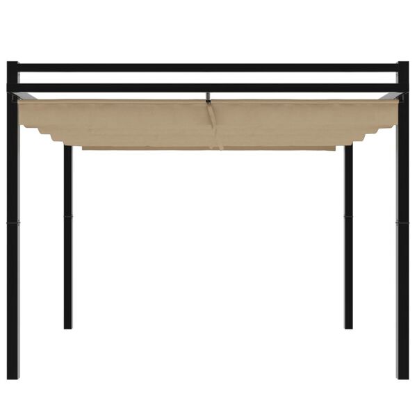 vidaXL Tonnelle de jardin avec toit r&eacute;tractable taupe 3x3 m aluminium