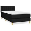 vidaXL Sommier &agrave; lattes de lit et matelas Noir 80x200 cm Tissu
