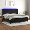 vidaXL Sommier &agrave; lattes de lit matelas et LED Noir 200x200 cm Velours