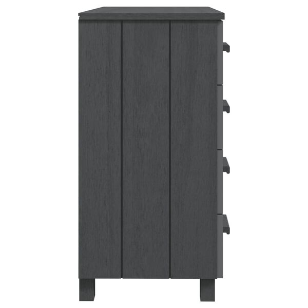 vidaXL Buffet HAMAR Gris fonc&eacute; 79x40x80 cm Bois massif de pin