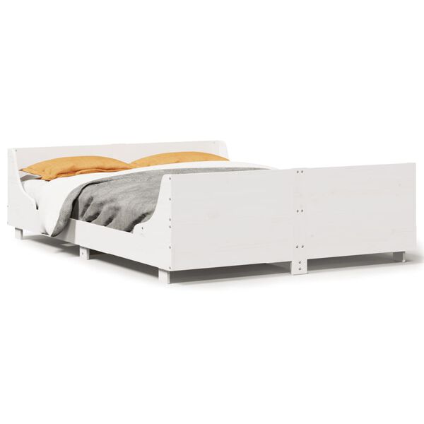 vidaXL Cadre de lit sans matelas blanc 140x200 cm bois de pin massif