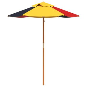 vidaXL Parasol de jardin pour enfants avec poteau en bois &Oslash;120x140 cm