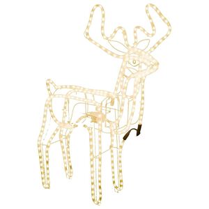 vidaXL Renne de No&euml;l avec t&ecirc;te mobile Blanc chaud 76x42x87 cm
