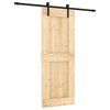 vidaXL Porte coulissante Naturel et noir 80 x 210 cm