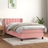 vidaXL Sommier &agrave; lattes de lit avec matelas Rose 100x200 cm Velours