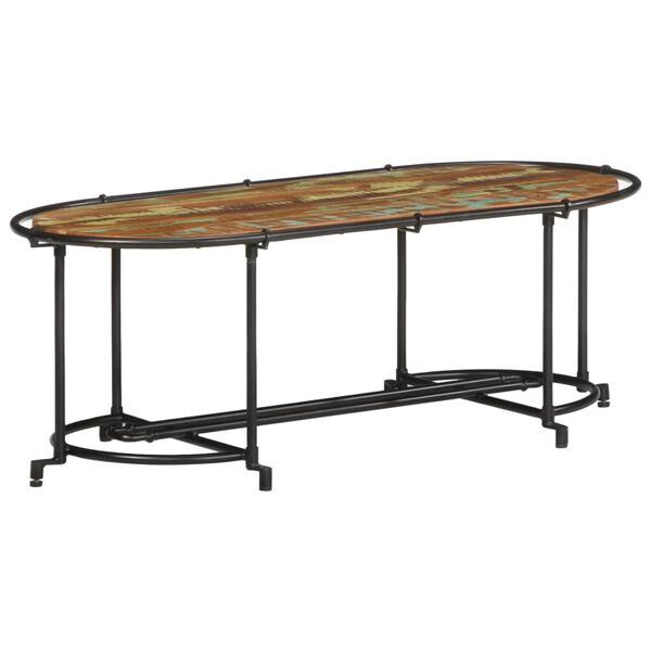 vidaXL Table basse 110x55x40 cm bois massif de r&eacute;cup&eacute;ration