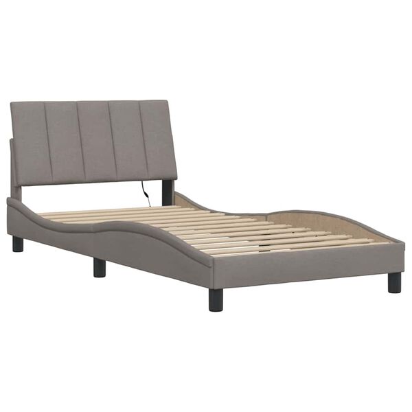 vidaXL Cadre de lit sans matelas Hanko taupe 100x200 cm tissu