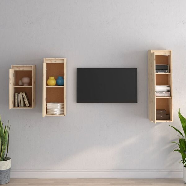 vidaXL Meubles TV 3 pcs Bois massif de pin
