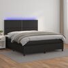 vidaXL Sommier &agrave; lattes de lit avec matelas et LED Noir 160x200 cm