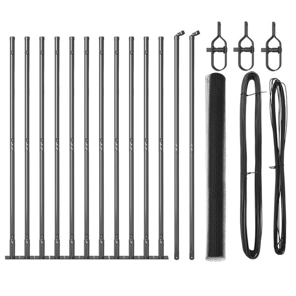 vidaXL Poteau de cl&ocirc;ture. Gris 25 x 1,4 m (maillage de 25 mm)