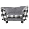 vidaXL Canap&eacute; pour chien Gris 68x38x38 cm Peluche