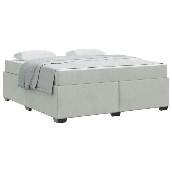 vidaXL Cadre de lit avec matelas Gris clair 180 x 200 cm Velours