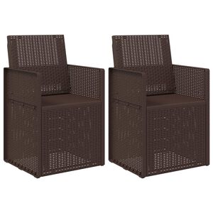 vidaXL Chaises de jardin salle &agrave; manger 2 pcs Marron PP