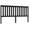 vidaXL T&ecirc;te de lit Noir 186x6x101 cm Bois massif de pin