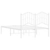 vidaXL Cadre de lit métal sans matelas et tête de lit blanc 120x190 cm