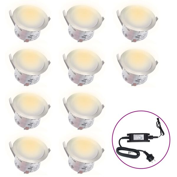 vidaXL Lampes de sol à LED 10 pcs blanc chaud