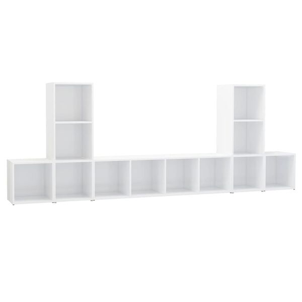 vidaXL Ensemble de meubles TV 5 pcs Blanc brillant Bois d'ing&eacute;nierie