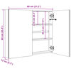 vidaXL Armoire de salle de bain à miroir LED noir brillant 80x12x68 cm