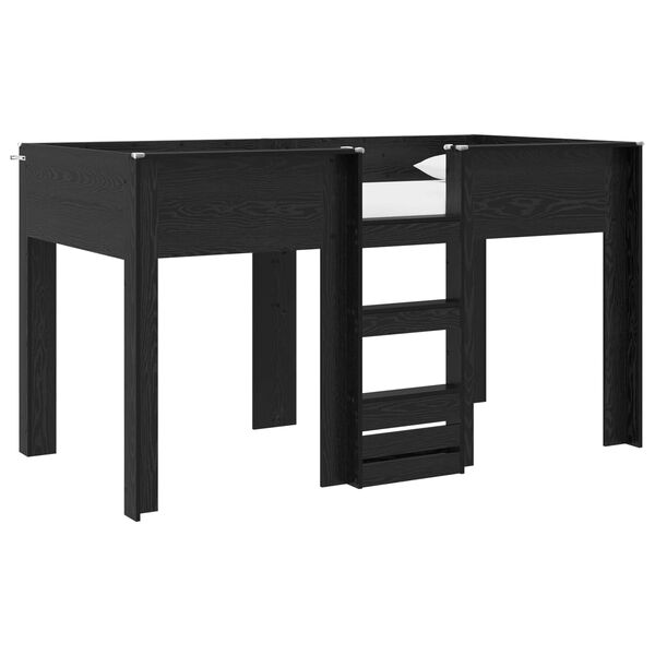 vidaXL Lit Superpos&eacute; pour Enfants avec matelas Ch&ecirc;ne noir 100 x 200 cm