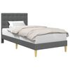 vidaXL Cadre de lit avec t&ecirc;te de lit Gris fonc&eacute; 90 x 200 cm Tissu