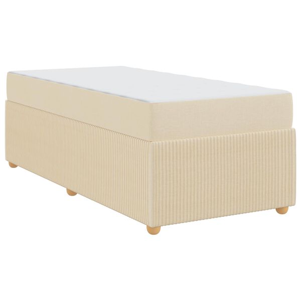 vidaXL Cadre de lit avec matelas Cr&egrave;me 90 x 200 cm tissu