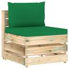 vidaXL Salon de jardin 6 pcs avec coussins Bois impr&eacute;gn&eacute; de vert