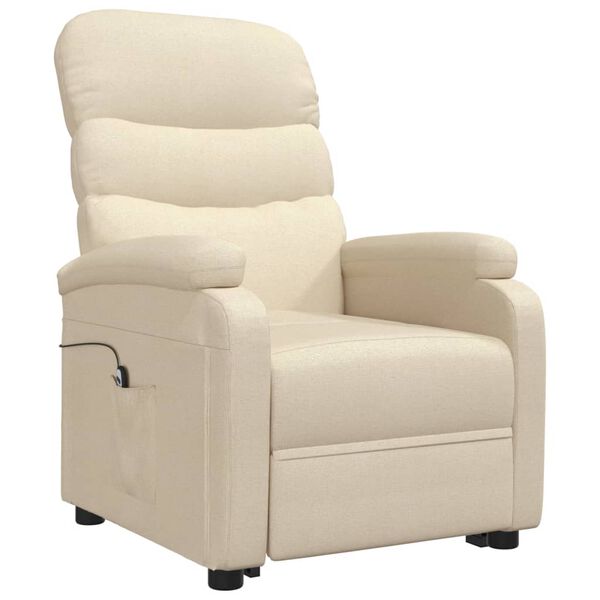 vidaXL Fauteuil Cr&egrave;me Tissu