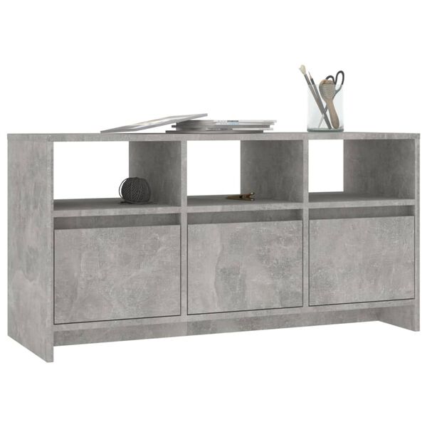 vidaXL Meuble TV Gris b&eacute;ton 102x37,5x52,5 cm Bois d'ing&eacute;nierie